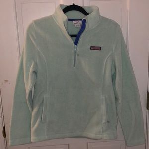 {Vineyard Vines} Seafoam Fleece Quarter Zip Pullover
